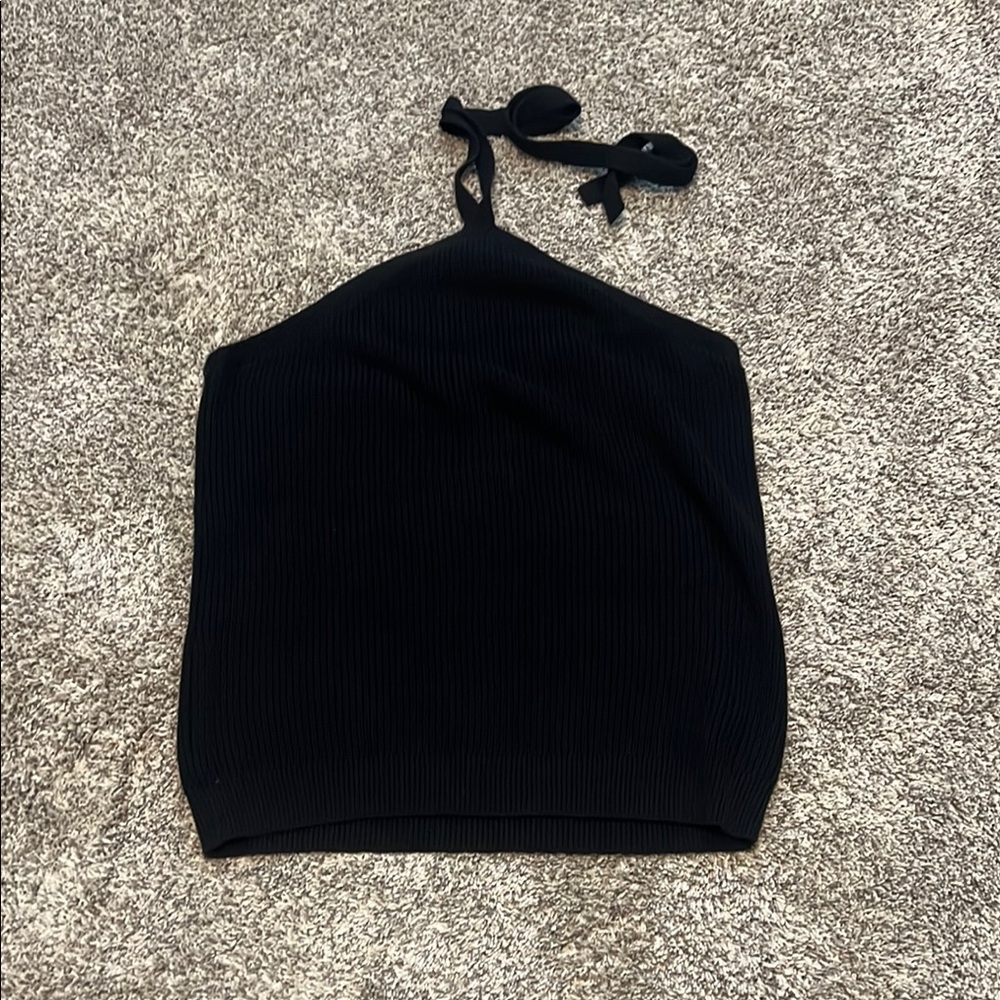 GAP Black Ribbed Halter Top